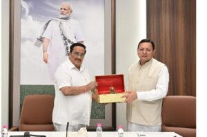 मुख्यमंत्री धामी ने केंद्रीय जल शक्ति मंत्री सी. आर. पाटिल से की शिष्टाचार भेंट
